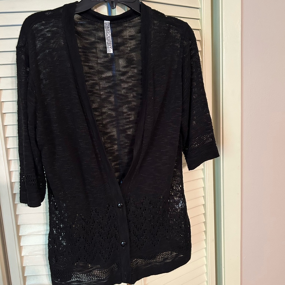 Absolutely Black Cardigan Sweater